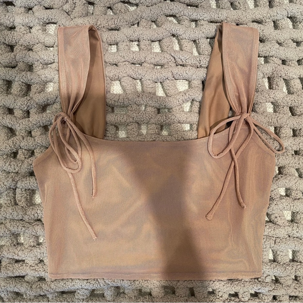 Princess Polly Tan Crop Top sz 4